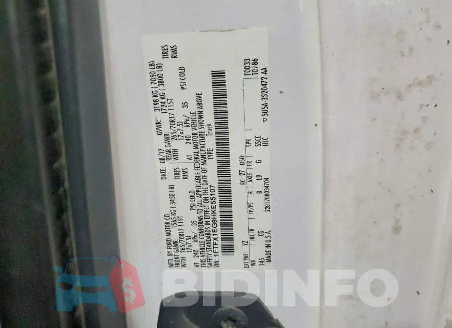 1FTFX1EG9HKE55107 Photo# 12