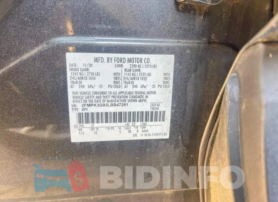 2FMPK3G93LBB47281 Photo# 10