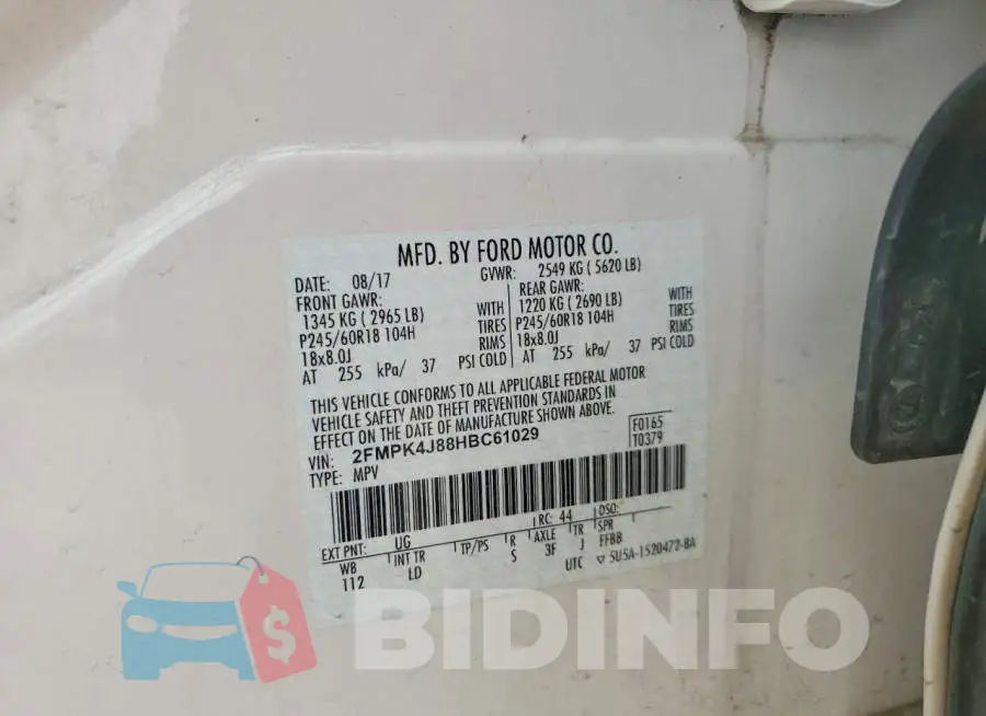 2FMPK4J88HBC61029 Photo# 12