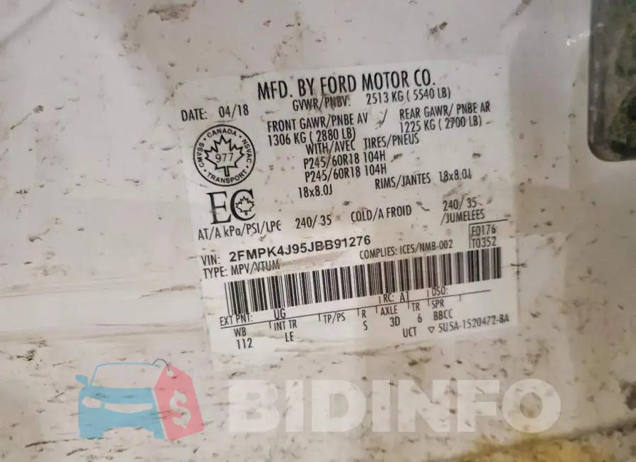 2FMPK4J95JBB91276 Photo# 13