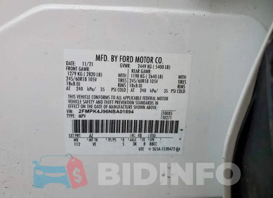 2FMPK4J96NBA01894 Photo# 14