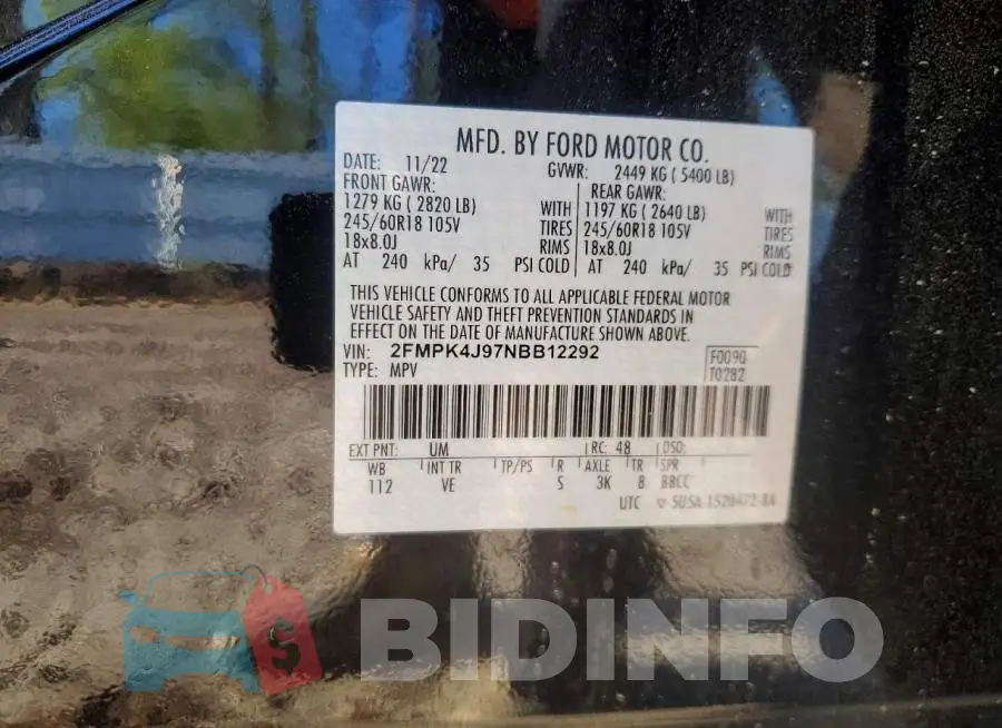2FMPK4J97NBB12292 Photo# 12
