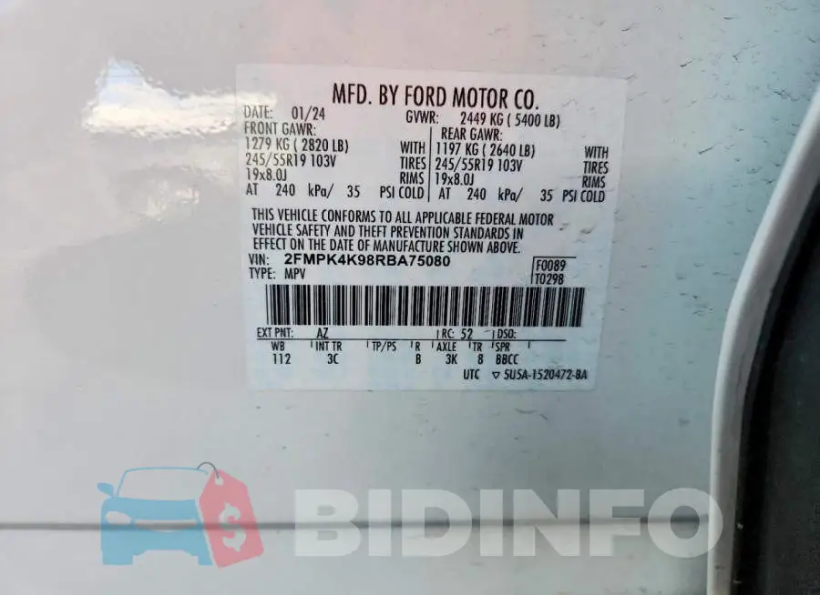 2FMPK4K98RBA75080 Photo# 12
