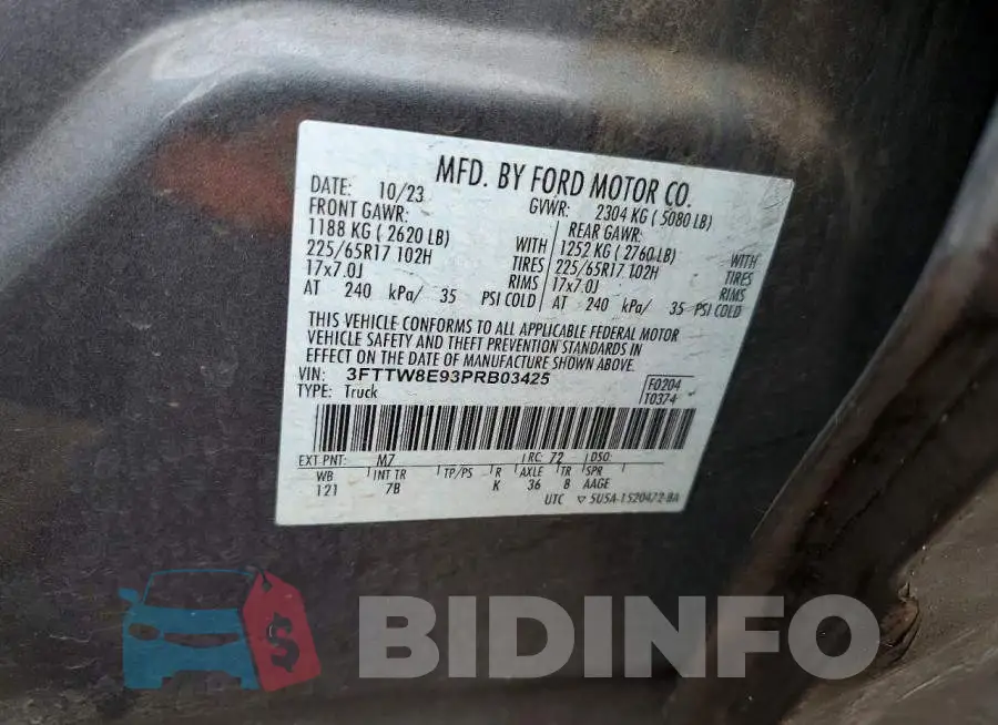 3FTTW8E93PRB03425 Photo# 13