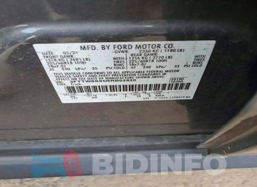 3FTTW8S95RRB02820 Photo# 12