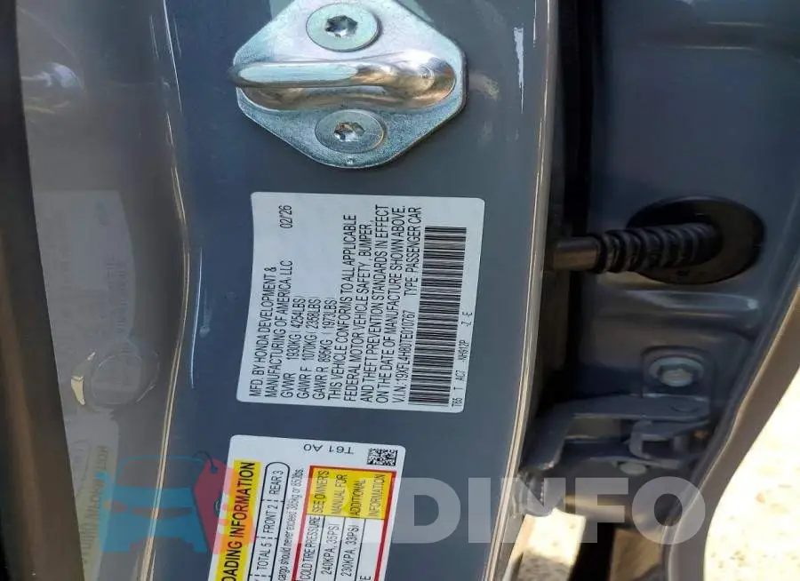 19XFL4H80TE010767 Photo# 13