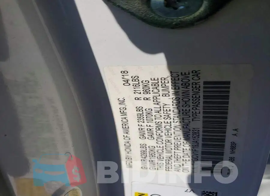 1HGCV1F19JA152831 Photo# 12