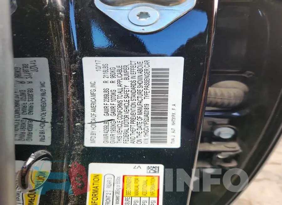 1HGCV1F52JA031819 Photo# 12