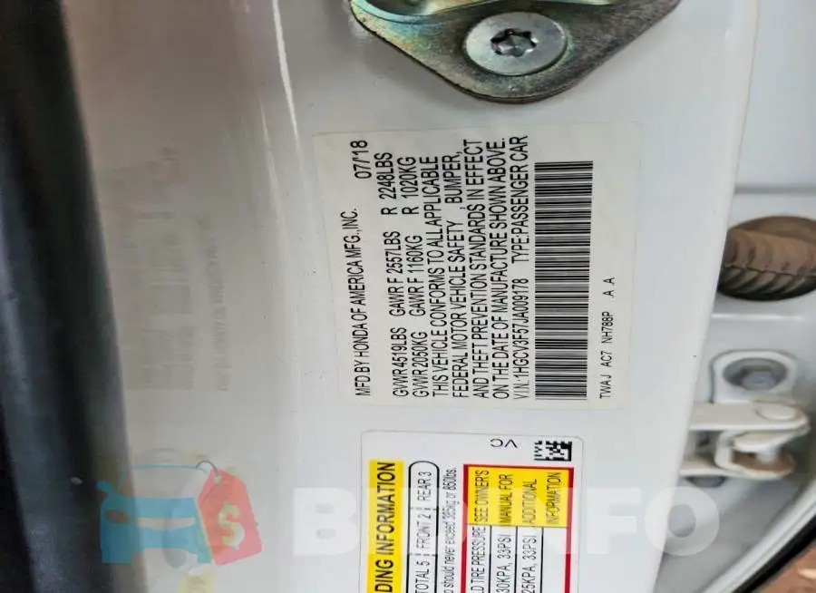 1HGCV3F57JA009178 Photo# 12