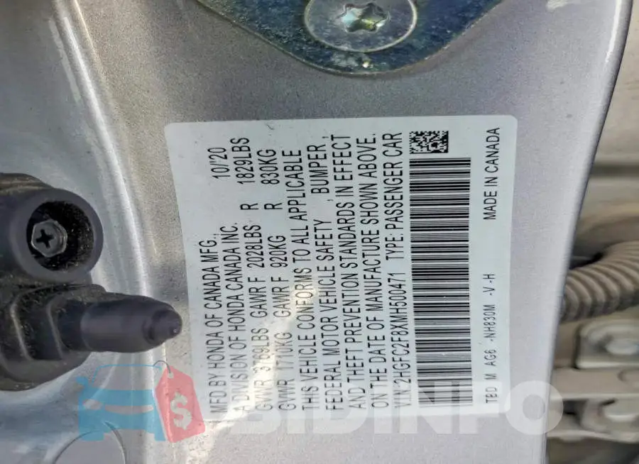 2HGFC2F8XMH500471 Photo# 13