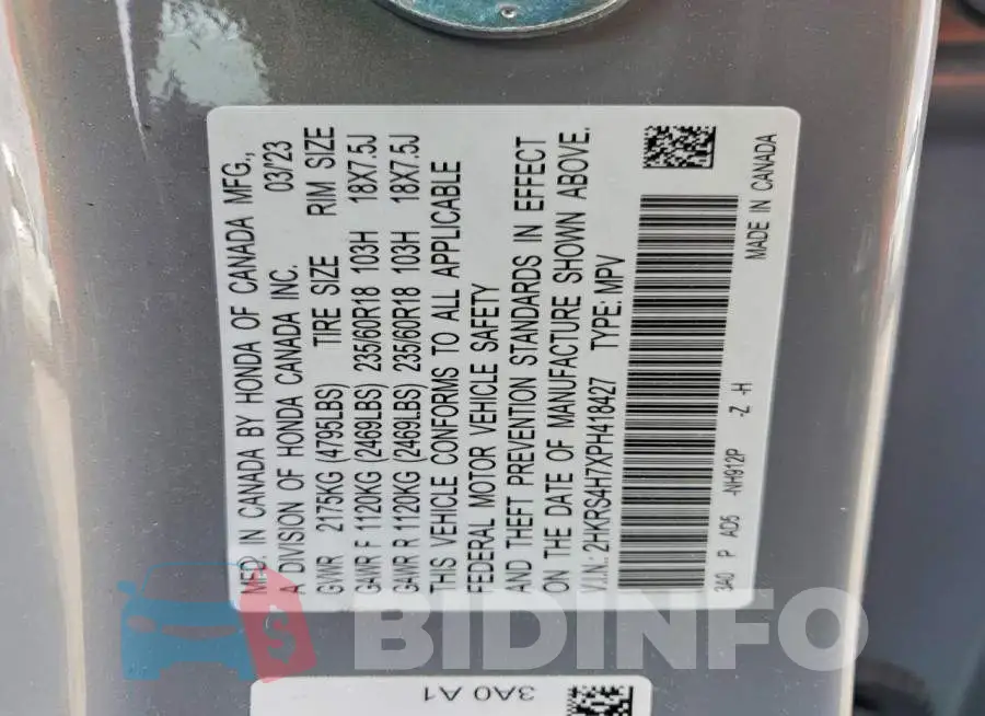 2HKRS4H7XPH418427 Photo# 12