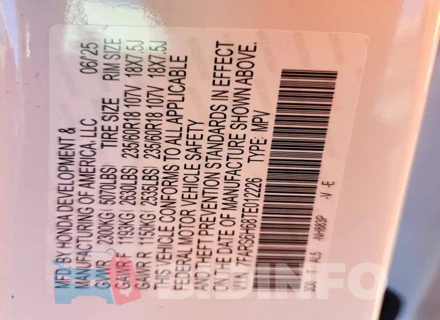 7FARS6H68TE012226 Photo# 13