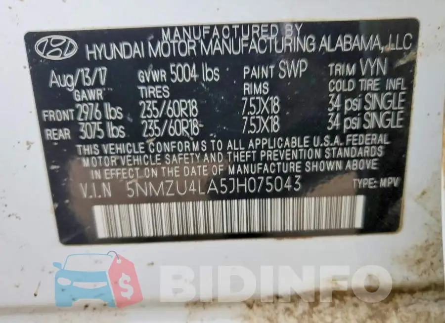 5NMZU4LA5JH075043 Photo# 14