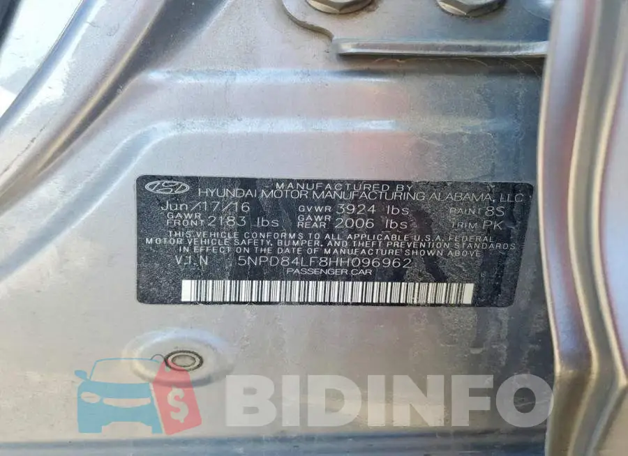 5NPD84LF8HH096962 Photo# 12