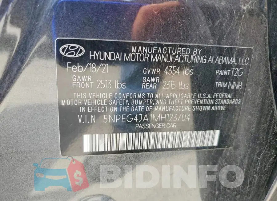 5NPEG4JA1MH123704 Photo# 12