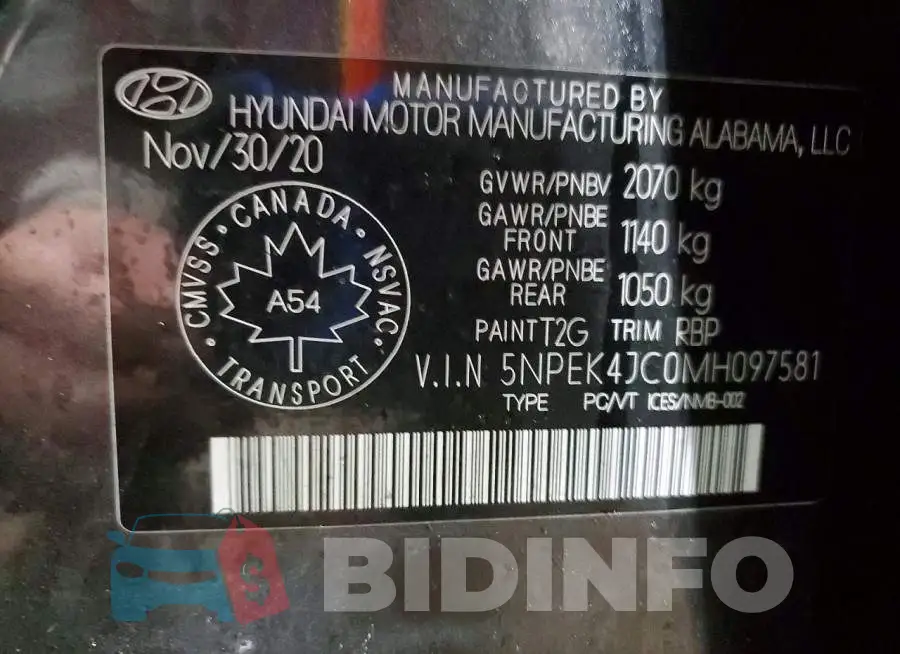 5NPEK4JC0MH097581 Photo# 12
