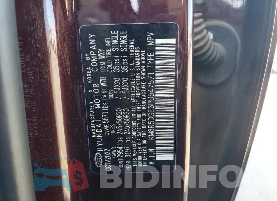 KM8R5DGE3PU547571 Photo# 14