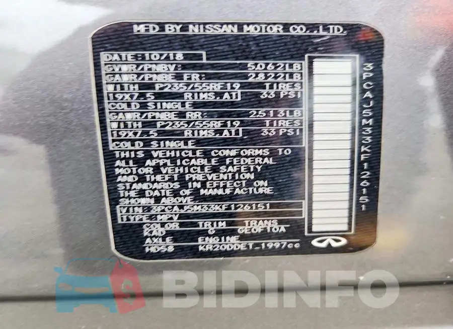 3PCAJ5M33KF126151 Photo# 13