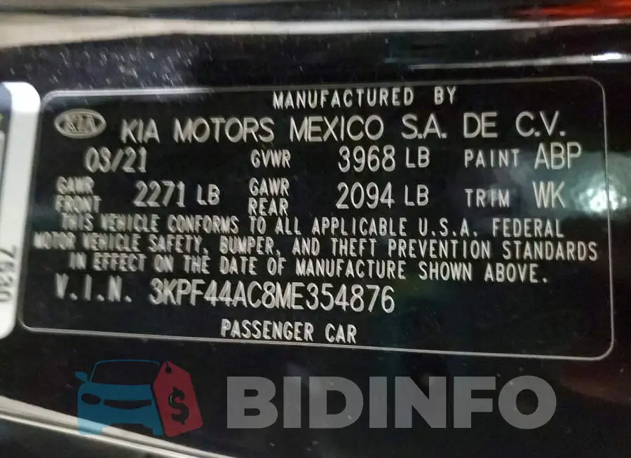 3KPF44AC8ME354876 Photo# 12