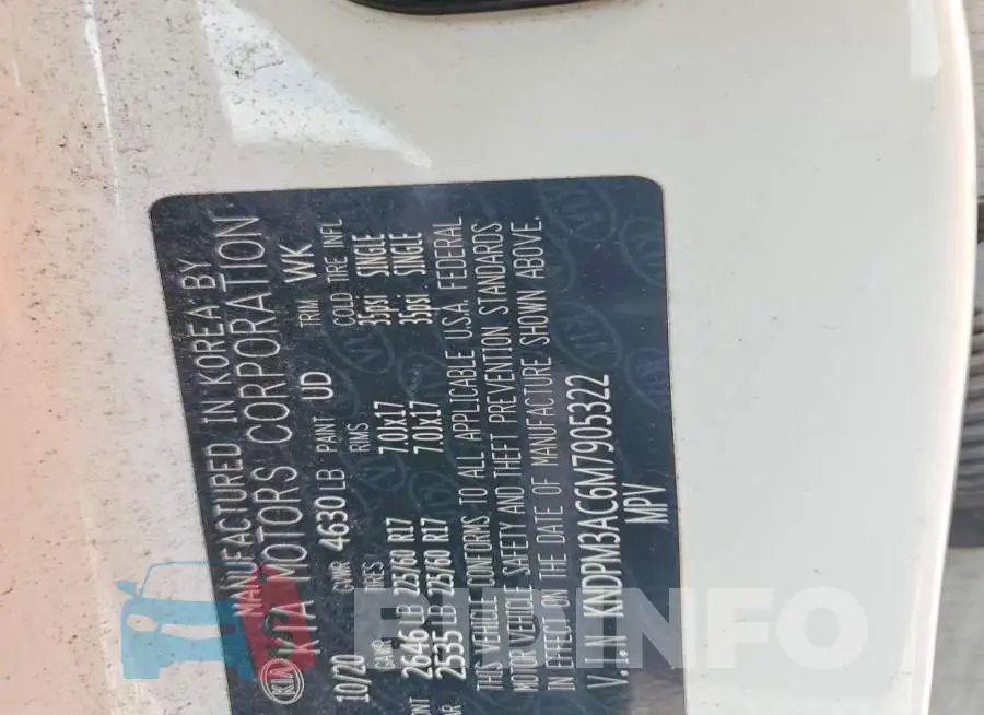 KNDPM3AC6M7905322 Photo# 13