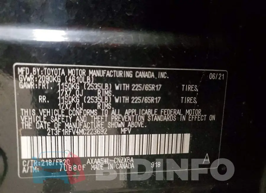2T3F1RFV4MC223692 Photo# 14