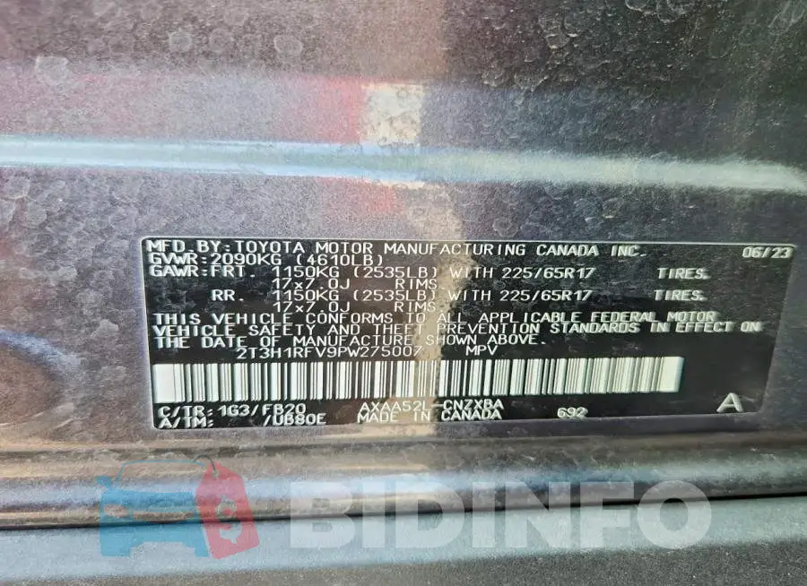 2T3H1RFV9PW275007 Photo# 14