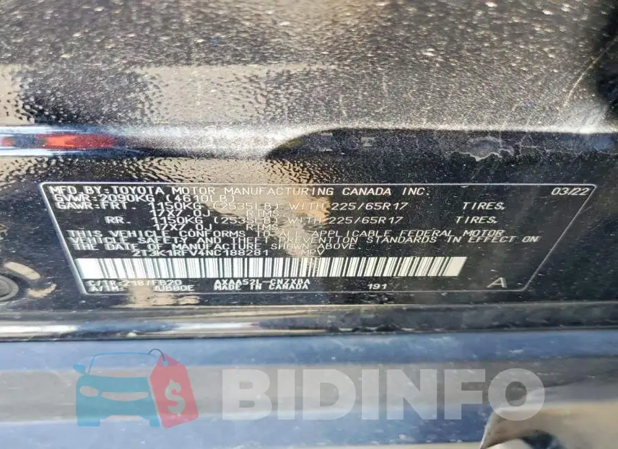 2T3K1RFV4NC188281 Photo# 14