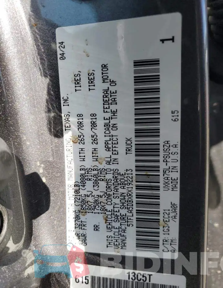5TFLA5DBXRX192213 Photo# 12
