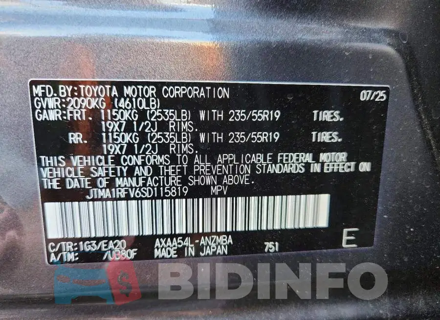 JTMA1RFV6SD115819 Photo# 13