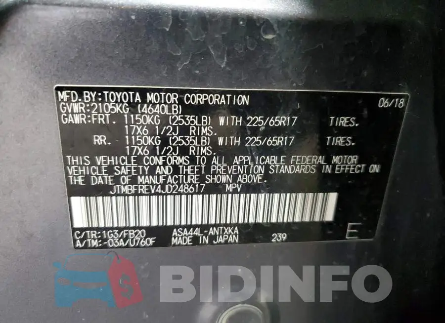 JTMBFREV4JD248617 Photo# 13