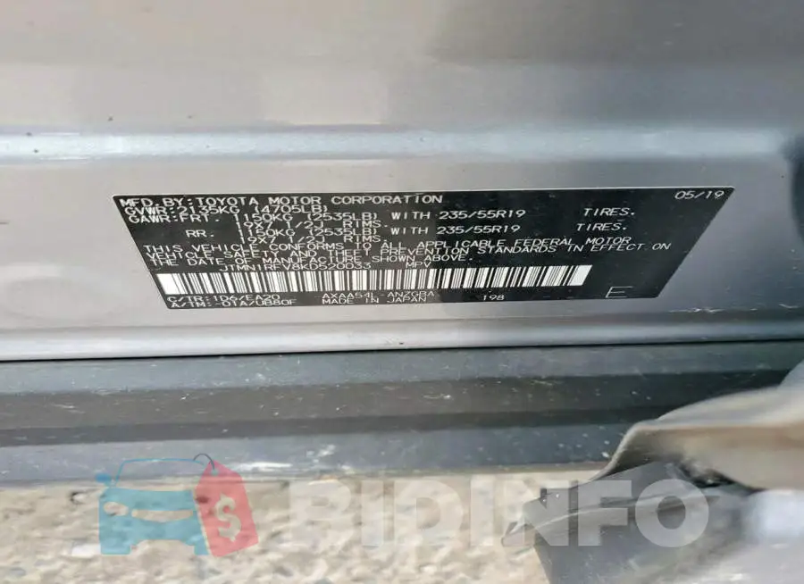 JTMN1RFV8KD520033 Photo# 13