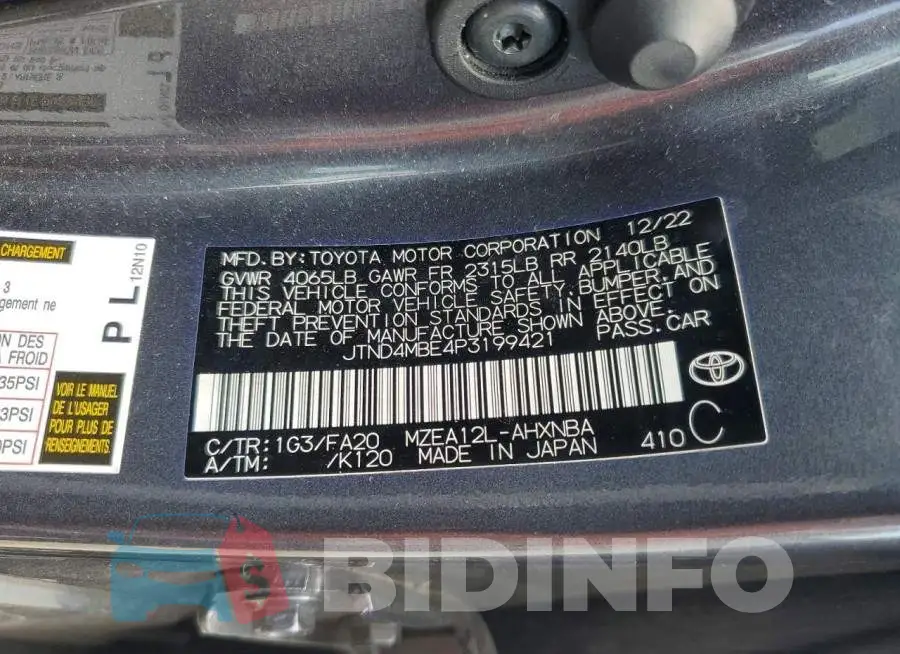 JTND4MBE4P3199421 Photo# 12