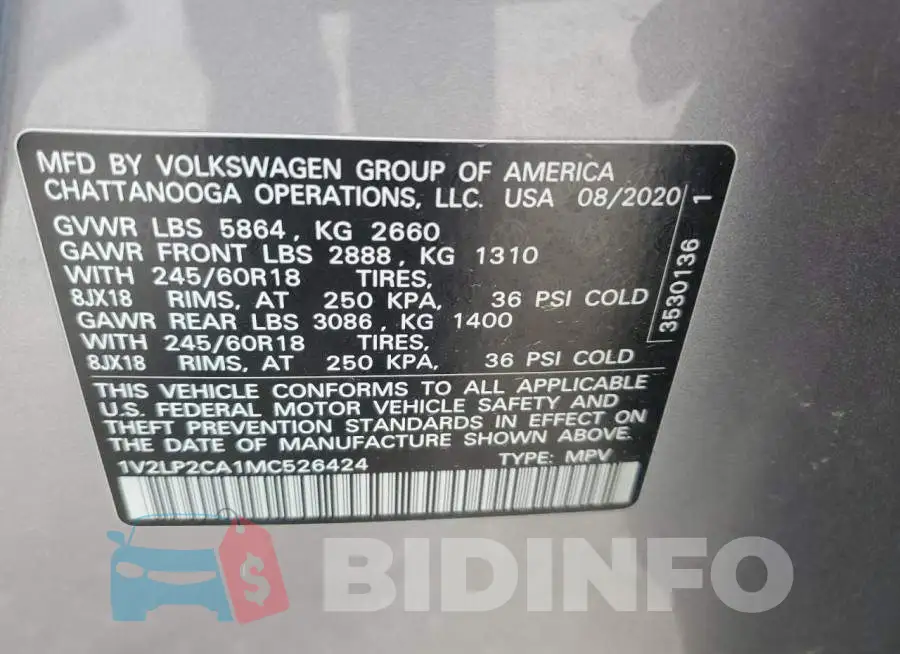 1V2LP2CA1MC526424 Photo# 13