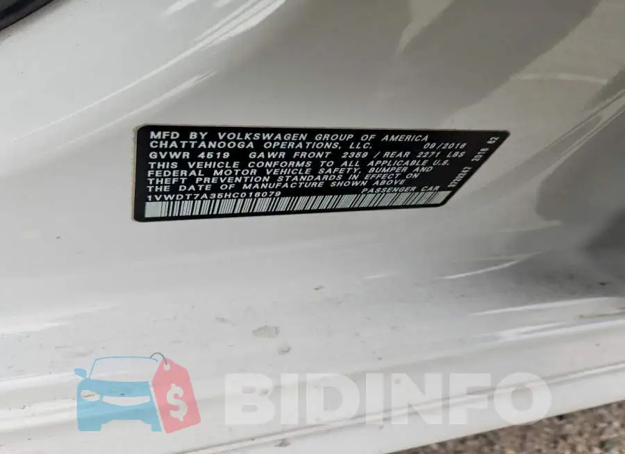 1VWDT7A35HC016079 Photo# 13
