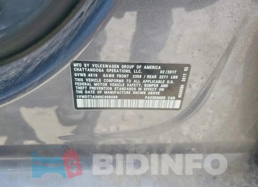1VWDT7A38HC056088 Photo# 12