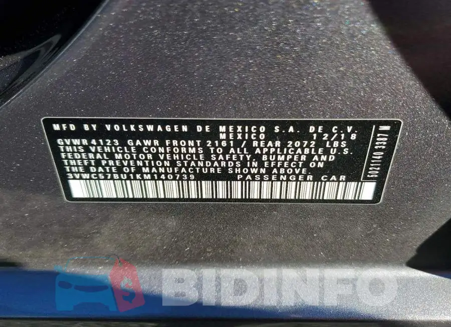 3VWC57BU1KM140739 Photo# 12