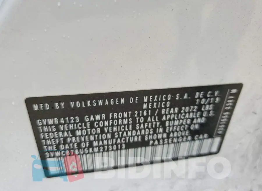 3VWCB7BU5KM273013 Photo# 12