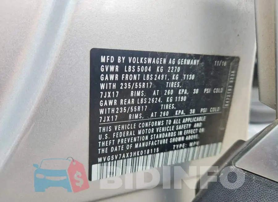 WVGSV7AX3HK018115 Photo# 12