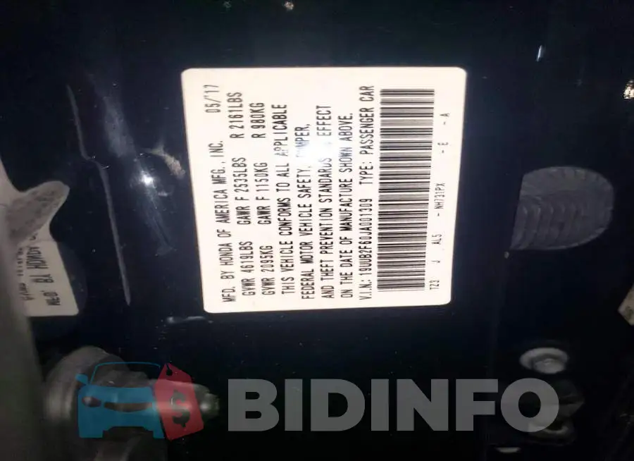 19UUB2F60JA001309 Photo# 12