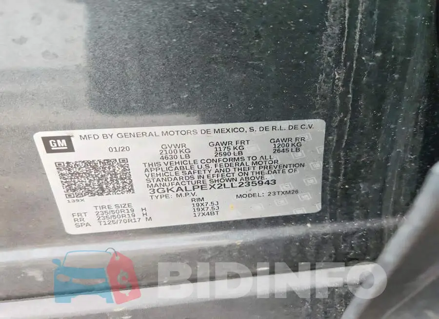 3GKALPEX2LL235943 Photo# 14