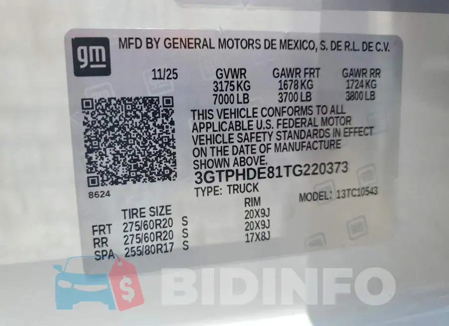 3GTPHDE81TG220373 Photo# 13