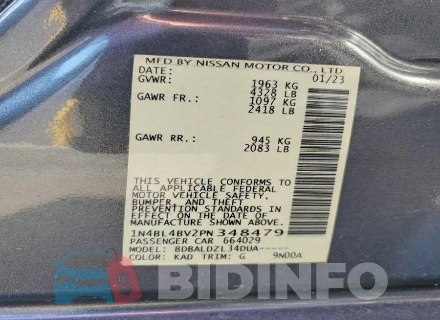 1N4BL4BV2PN348479 Photo# 12