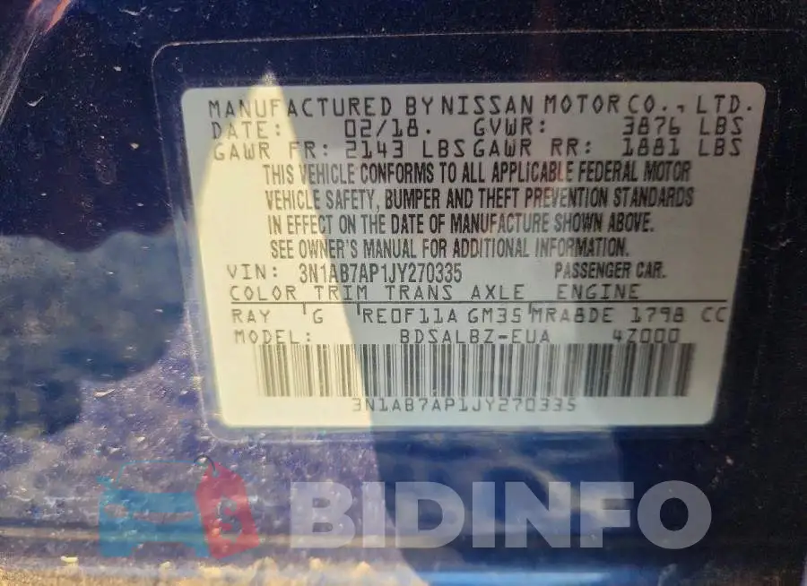 3N1AB7AP1JY270335 Photo# 12