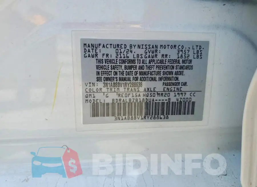 3N1AB8BV1RY288638 Photo# 13