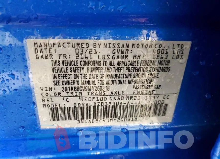 3N1AB8CV9MY260318 Photo# 13