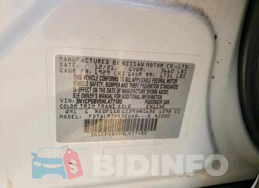 3N1CP5BV5NL477180 Photo# 13