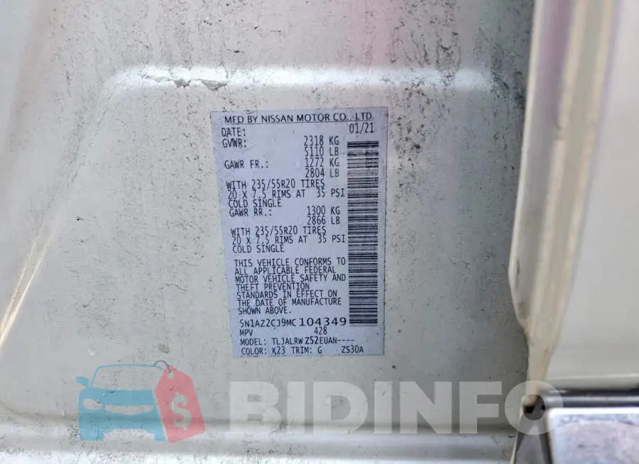 5N1AZ2CJ9MC104349 Photo# 12