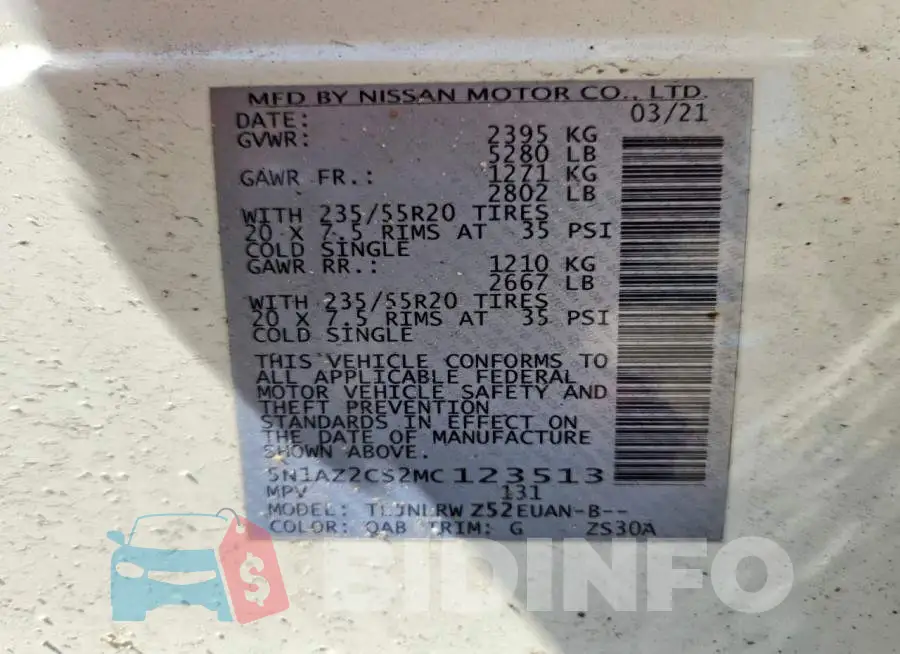 5N1AZ2CS2MC123513 Photo# 14