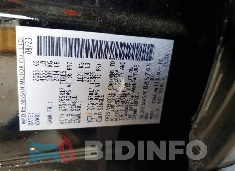 5N1BT3AA5PC885745 Photo# 12