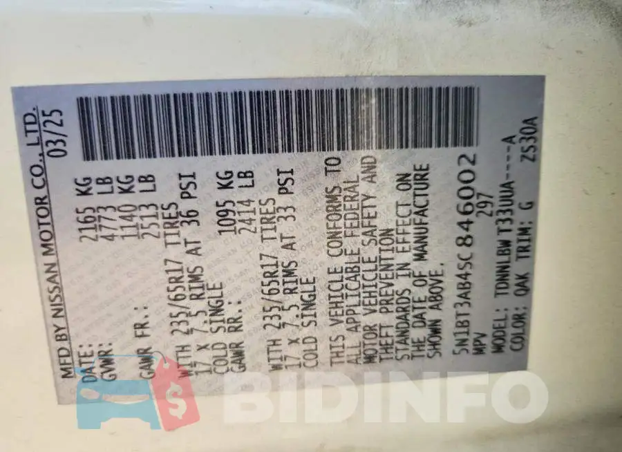 5N1BT3AB4SC846002 Photo# 12